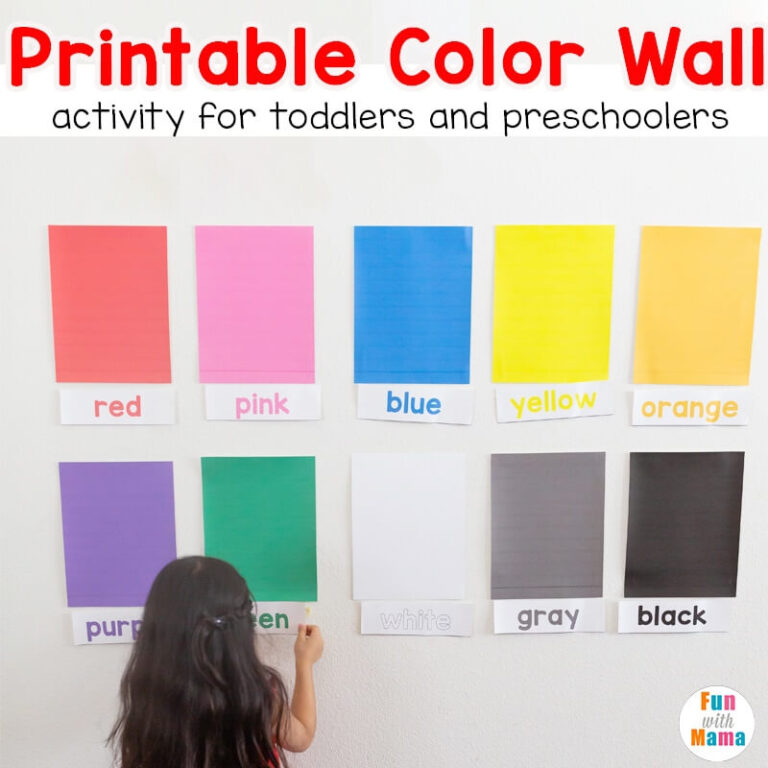 Printable Color Wall Color Wall Printable Activity for toddlers and preschoolers