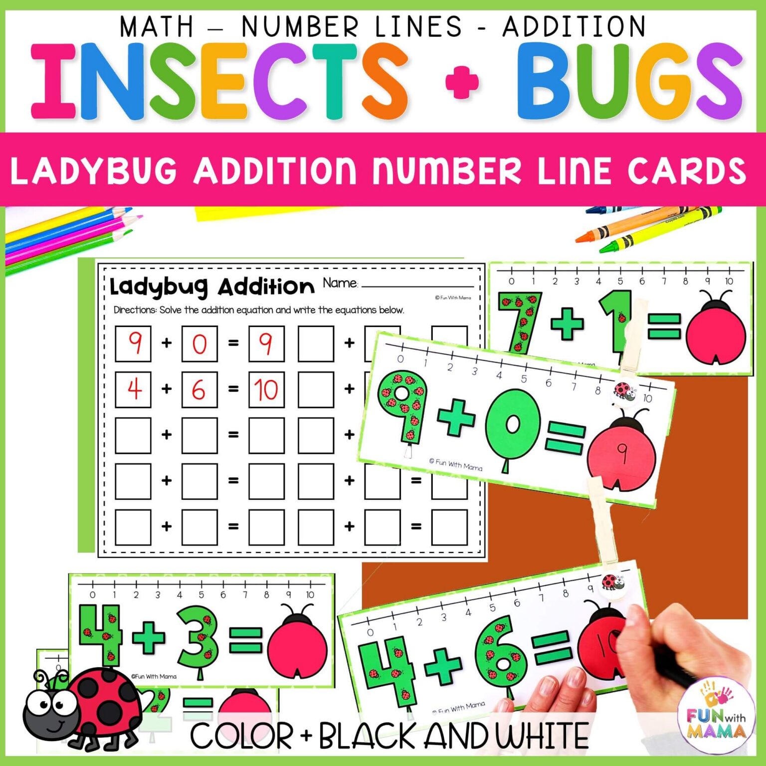 Insect Ladybug Addition Cards
