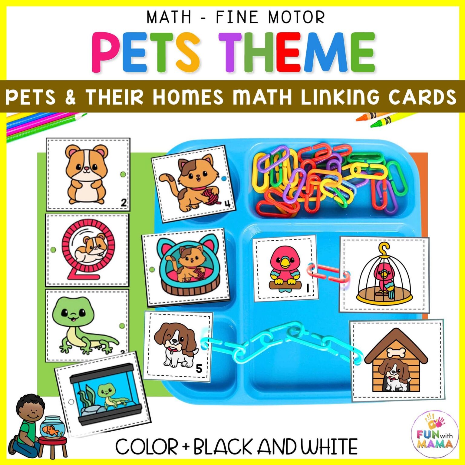 Pet Math Question Pets And Their Homes Math Link Activity