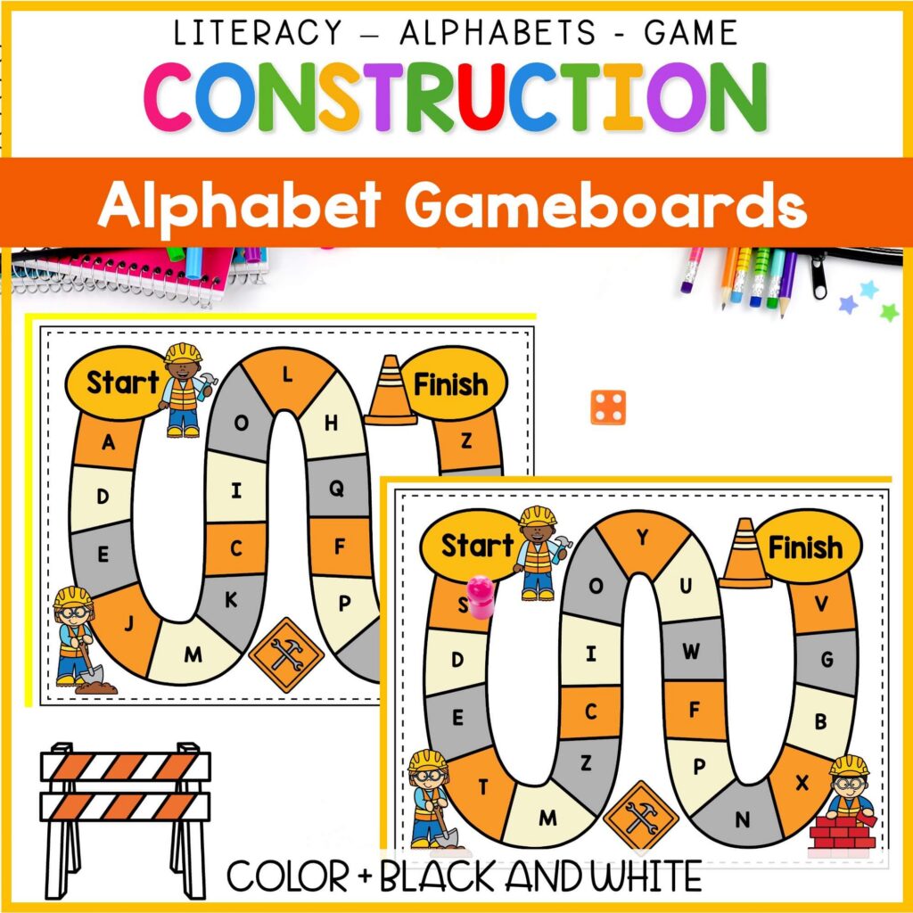 Build Letter Game Construction Alphabet Game Boards