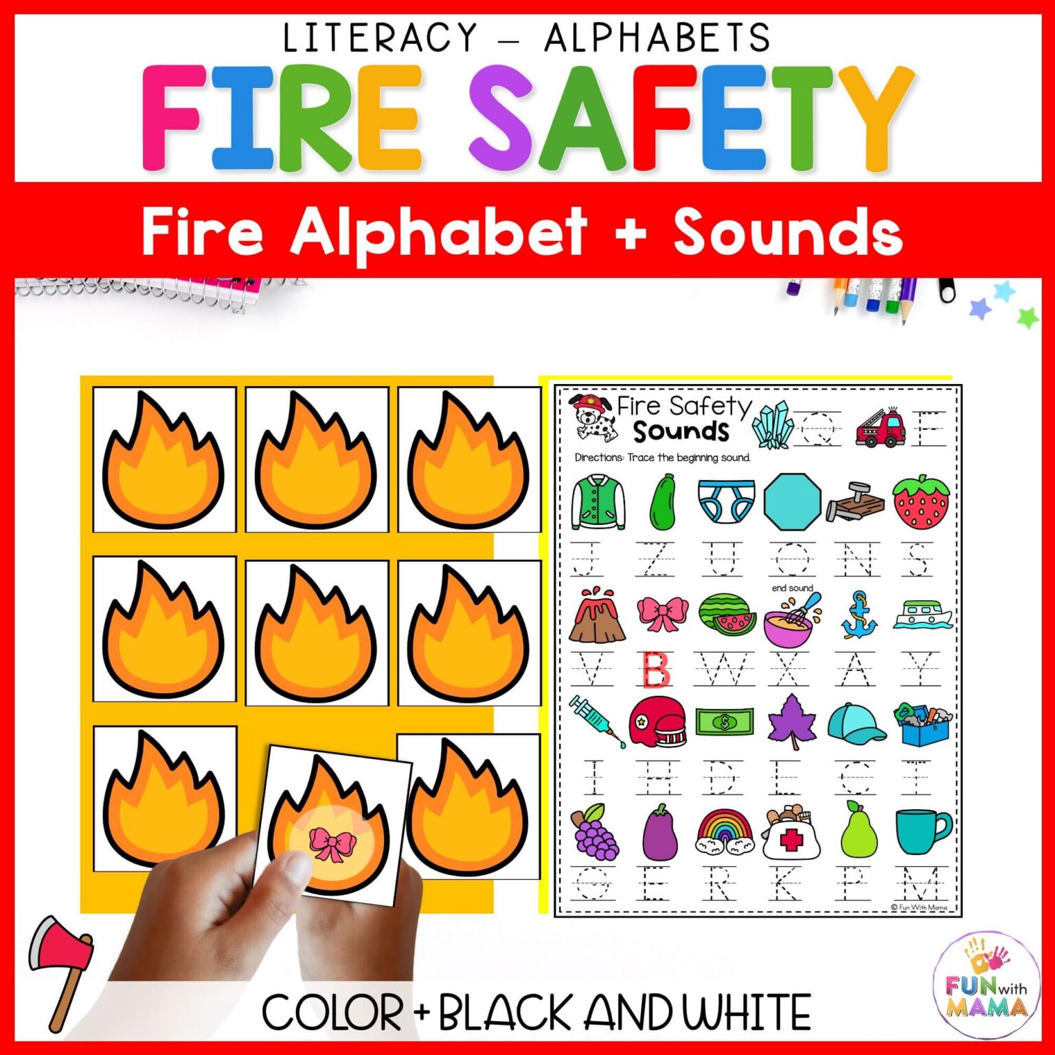 Firefighter Fire Safety Alphabets + Sounds