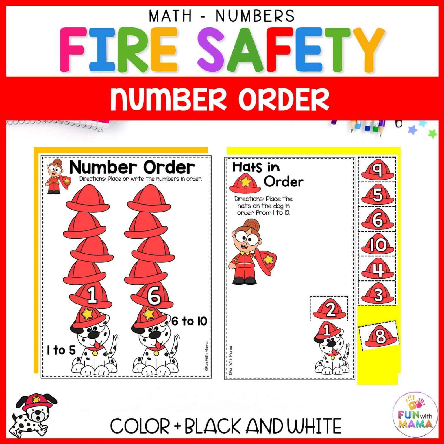 Firefighter Number Order 1 to 10